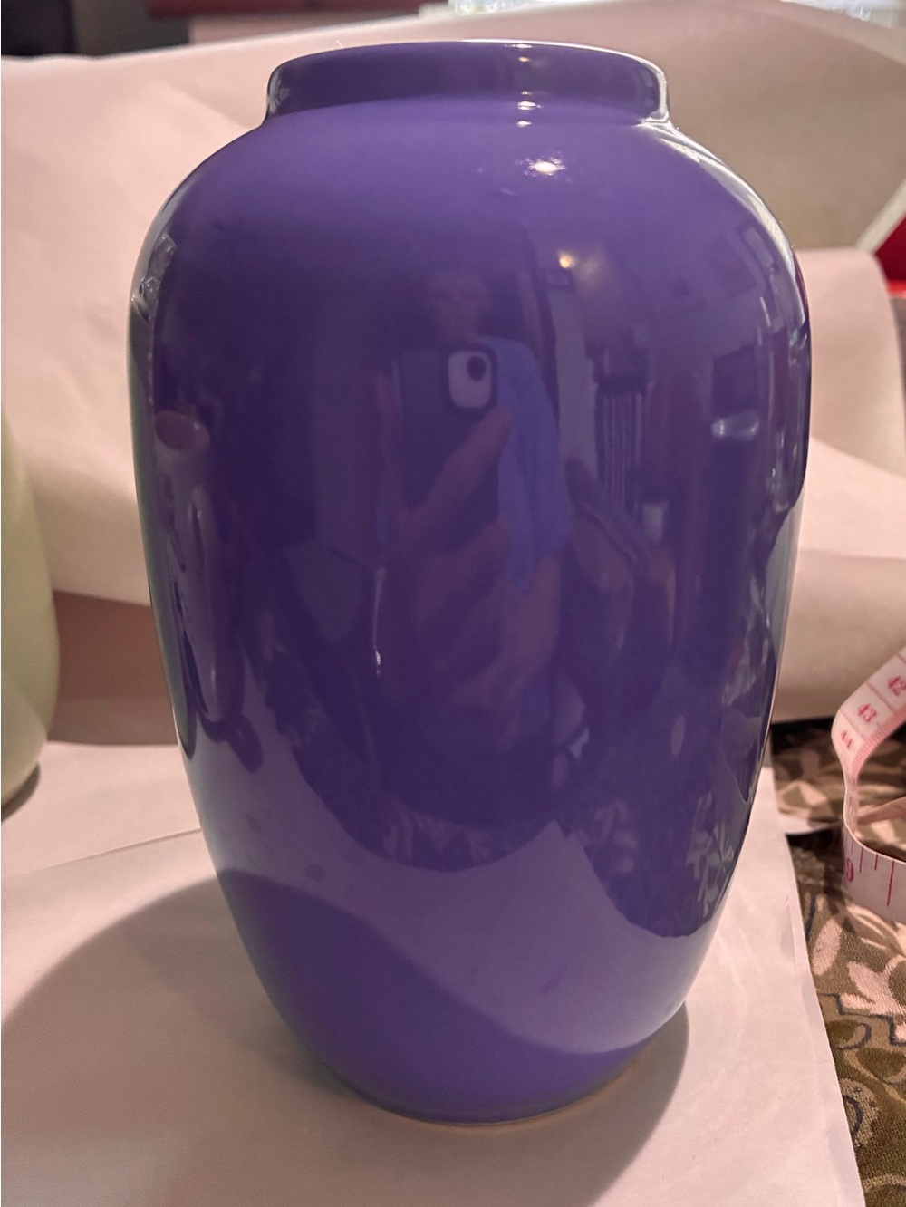 Dansk Ginger Jar Deep Periwinkle Vase 1980s. EC. 6.5” Tall, Widens from Bottom
